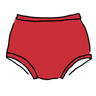 Drawing of Original style Class Red Swim Bottons.