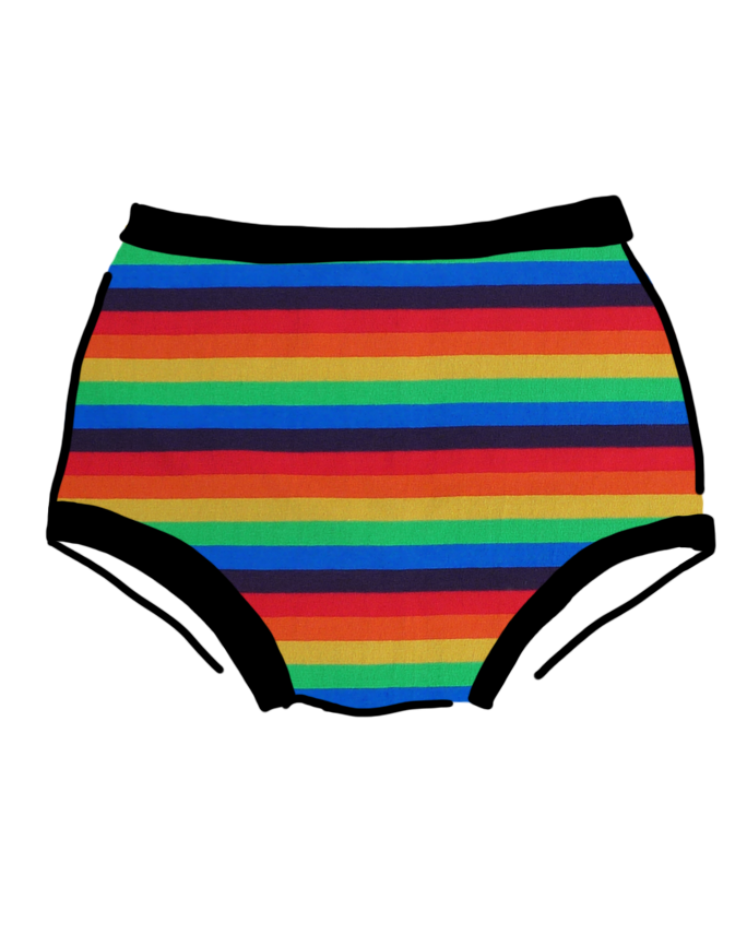 New Colorful Striped Sports and Fitness Panties Rainbow Threaded