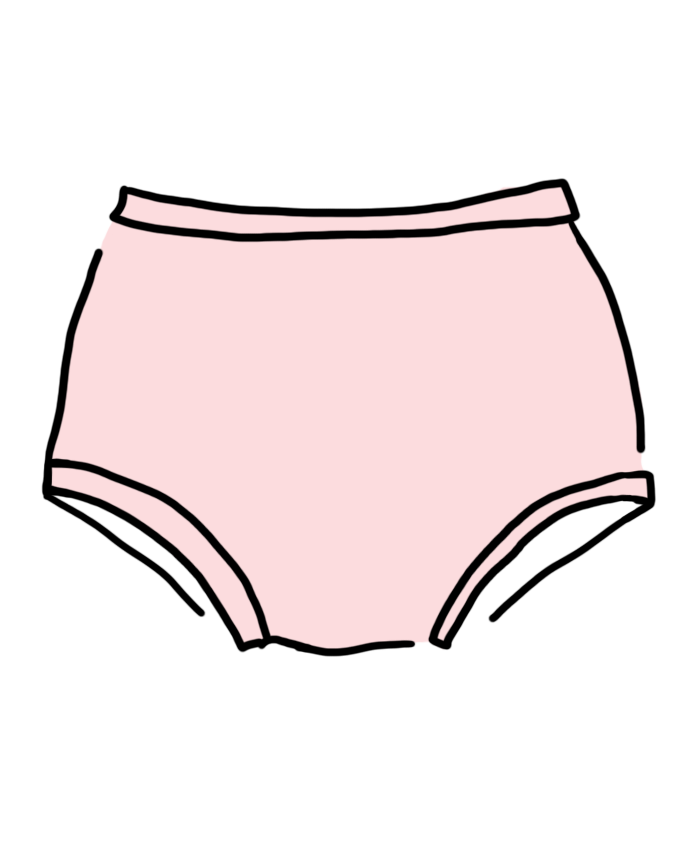 Drawing of Thunderpants organic cotton Original style underwear in plain Perfect Pink color.